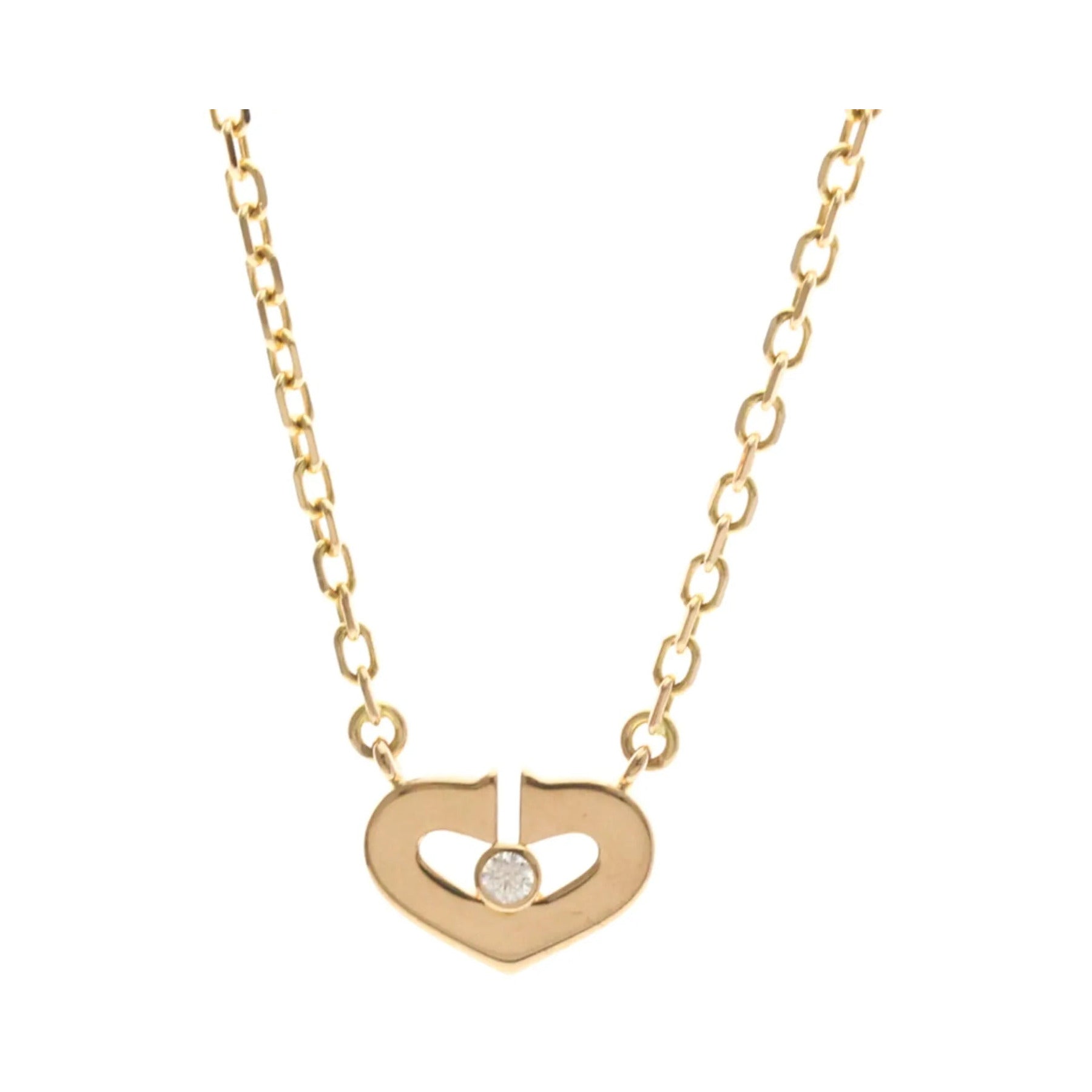 Cartier C Heart de Cartier Pendant 18K Rose Gold with Diamond, Gold, Pink Gold, Necklace
