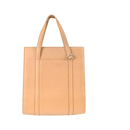 Cartier Cabochon Leather, Beige, Leather, Handbag