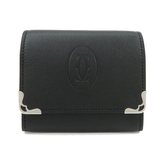 Cartier Coin Purse Must de Cartier Leather, Black, Leather, Wallet