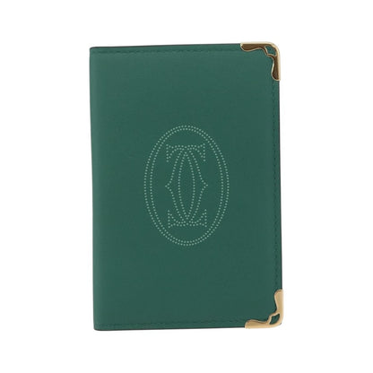 Cartier Coin Purse Must de Cartier Leather, Green, Leather, Wallet