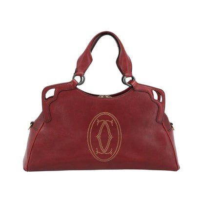 Cartier Marcello Leather, Red, Leather, Handbag