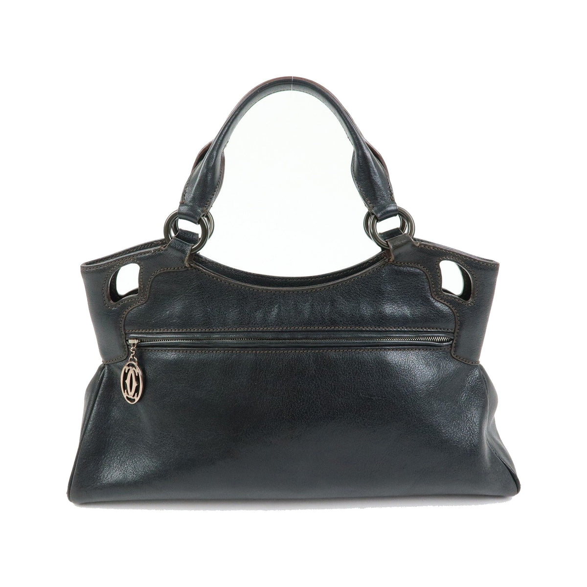 Cartier Marcello Leather, Black, Leather, Handbag