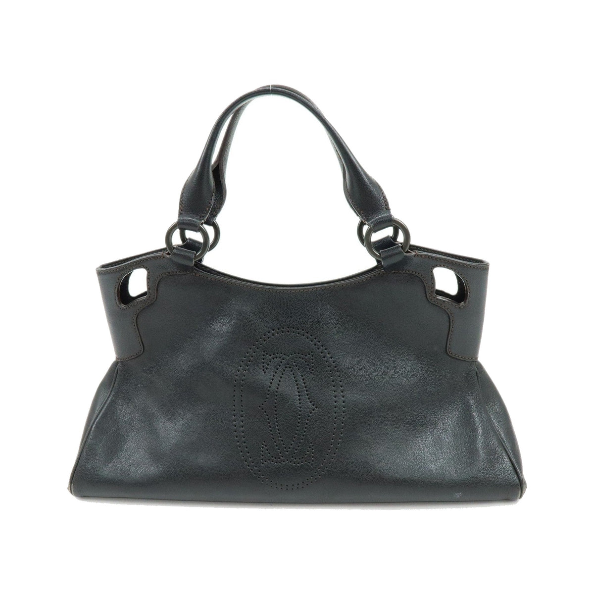 Cartier Marcello Leather, Black, Leather, Handbag