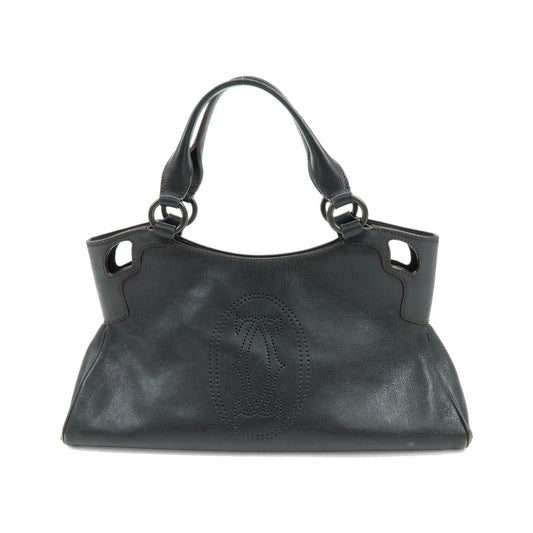 Cartier Marcello Leather, Black, Leather, Handbag