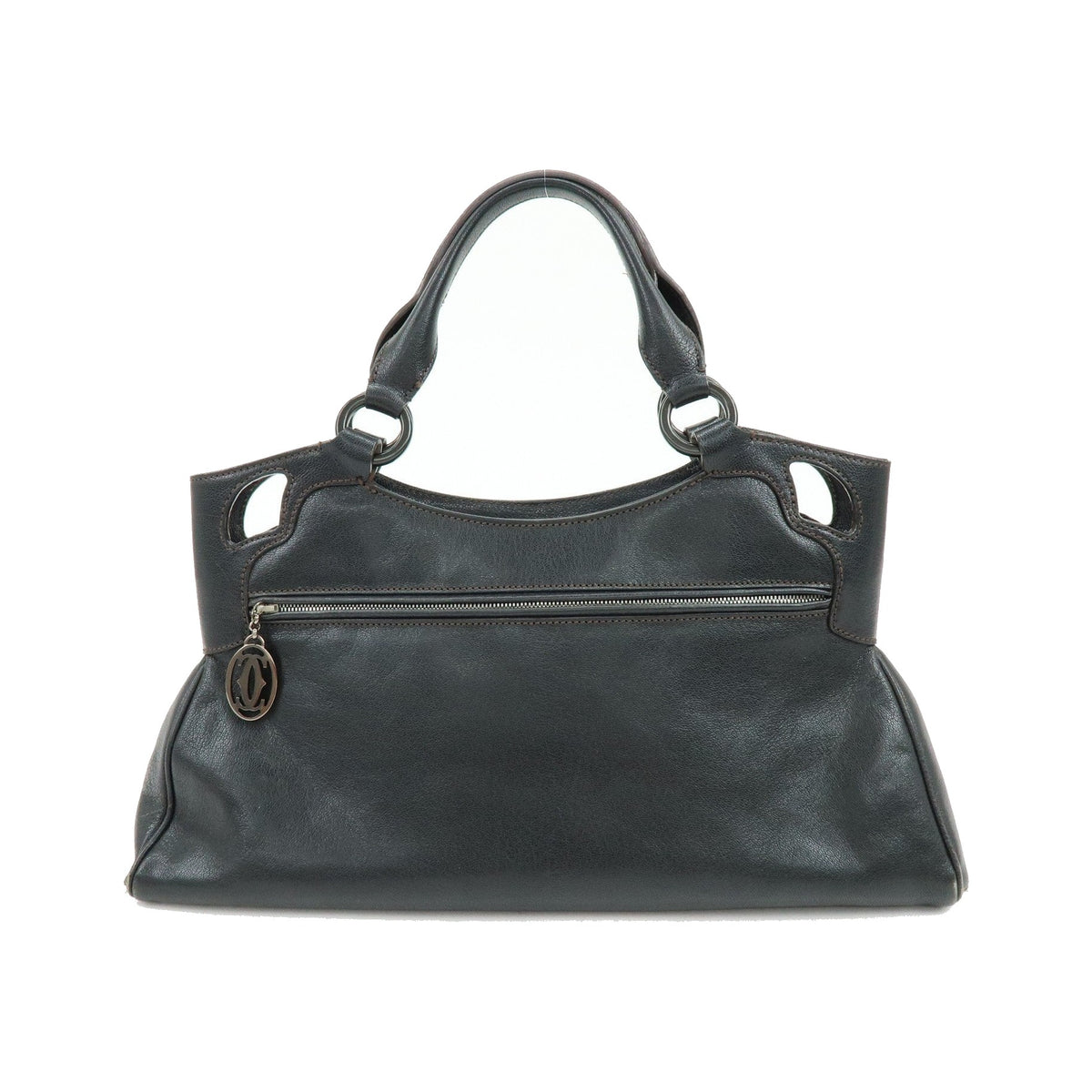 Cartier Marcello Leather, Black, Leather, Handbag