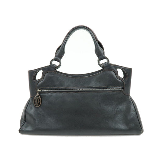 Cartier Marcello Leather, Black, Leather, Handbag