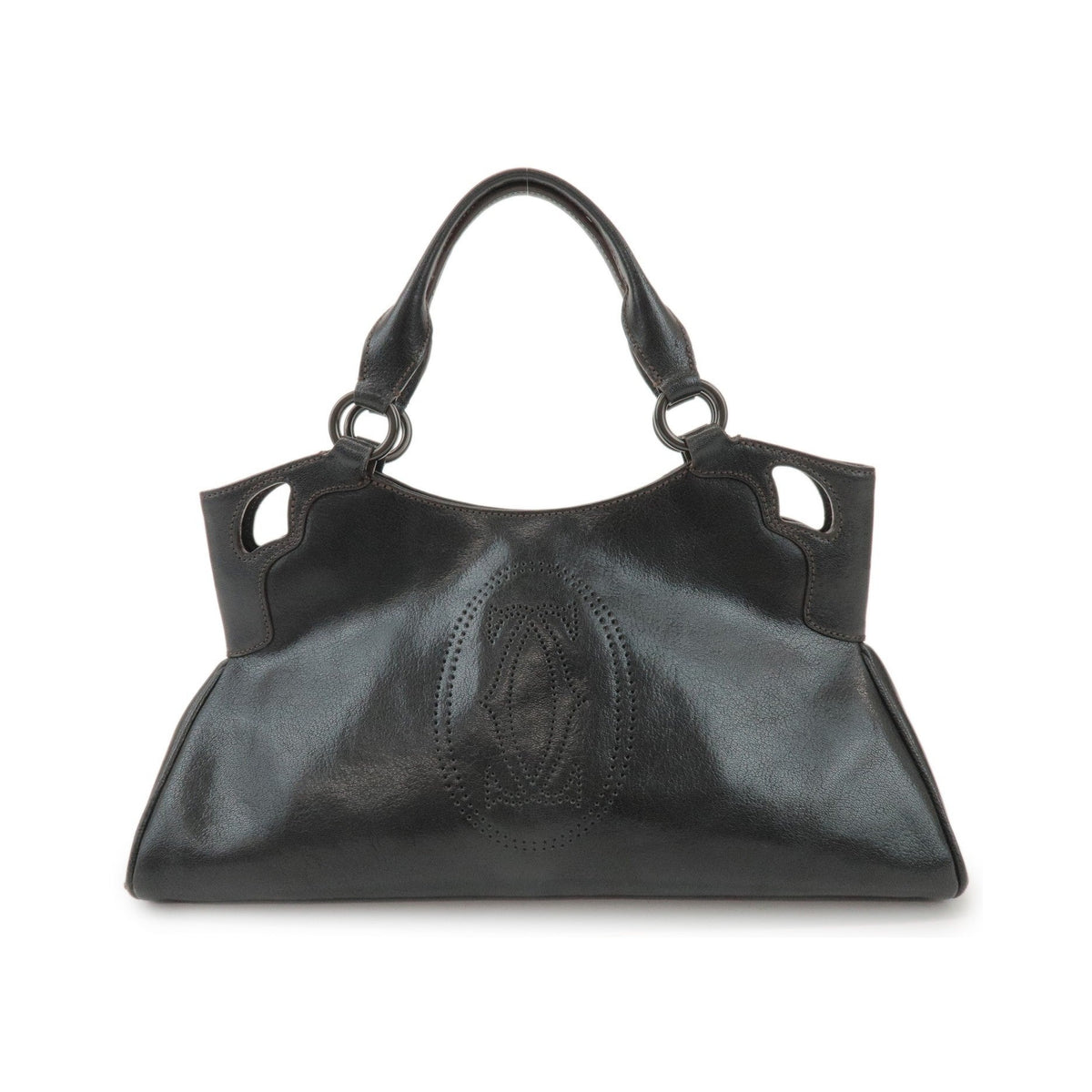 Cartier Marcello Leather, Black, Leather, Handbag