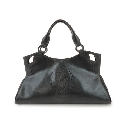 Cartier Marcello Leather, Black, Leather, Handbag