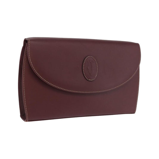 Cartier Must de Cartier Clutch Leather, Burgundy, Leather, Clutch
