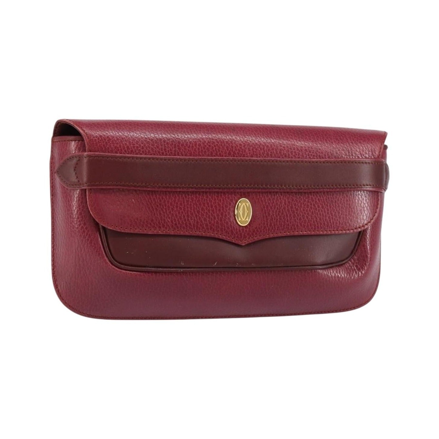 Cartier Must de Cartier Clutch Leather, Burgundy, Leather, Clutch