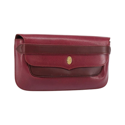 Cartier Must de Cartier Clutch Leather, Burgundy, Leather, Clutch
