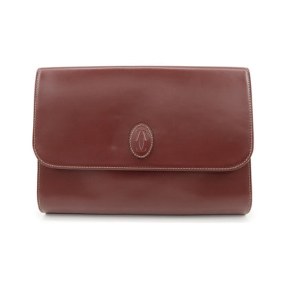 Cartier Must de Cartier Clutch Leather, Burgundy, Leather, Clutch