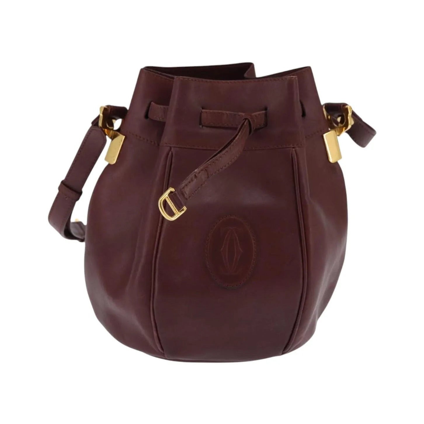 cartier Must de cartier Leather, Burgundy, Leather, Shoulder Bag