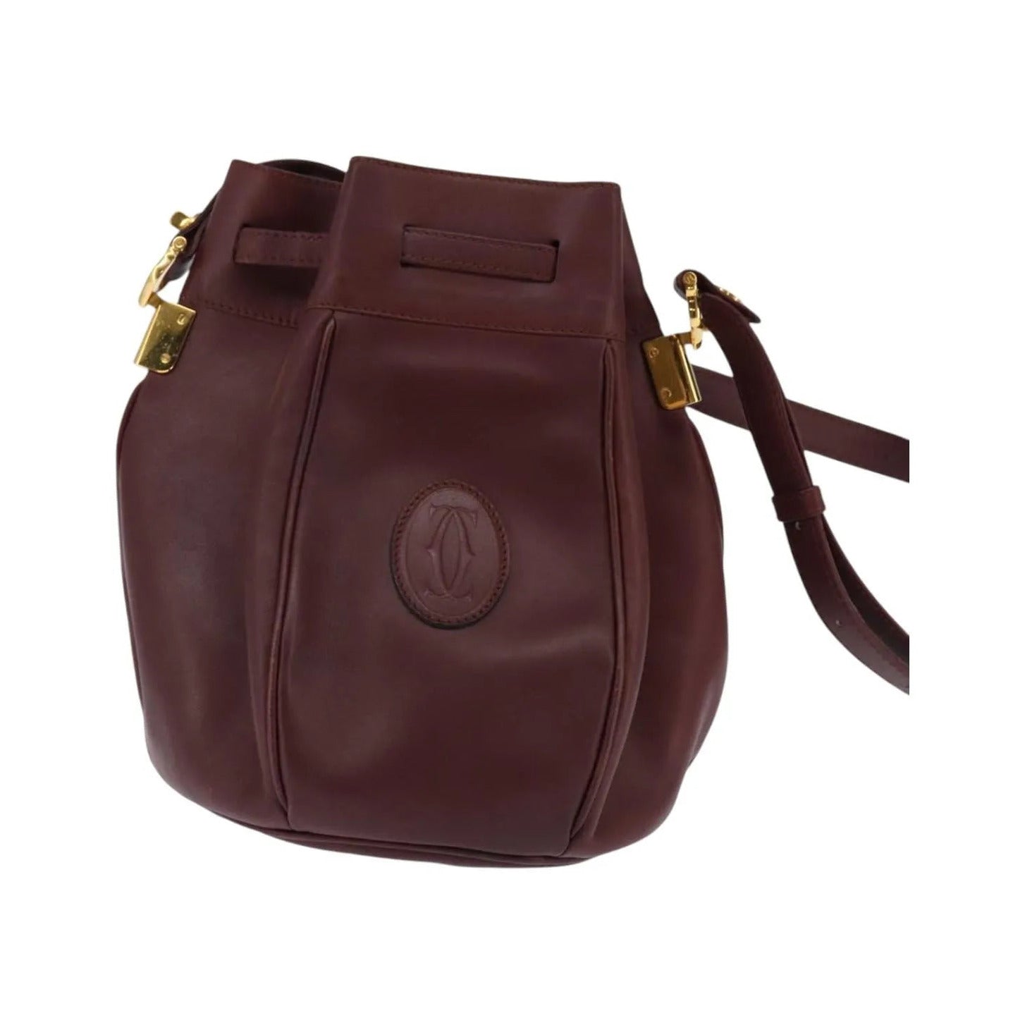 cartier Must de cartier Leather, Burgundy, Leather, Shoulder Bag