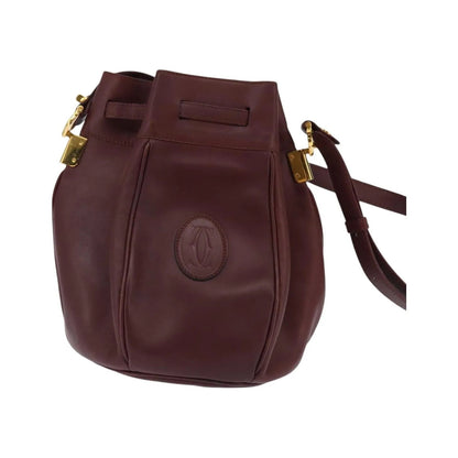cartier Must de cartier Leather, Burgundy, Leather, Shoulder Bag