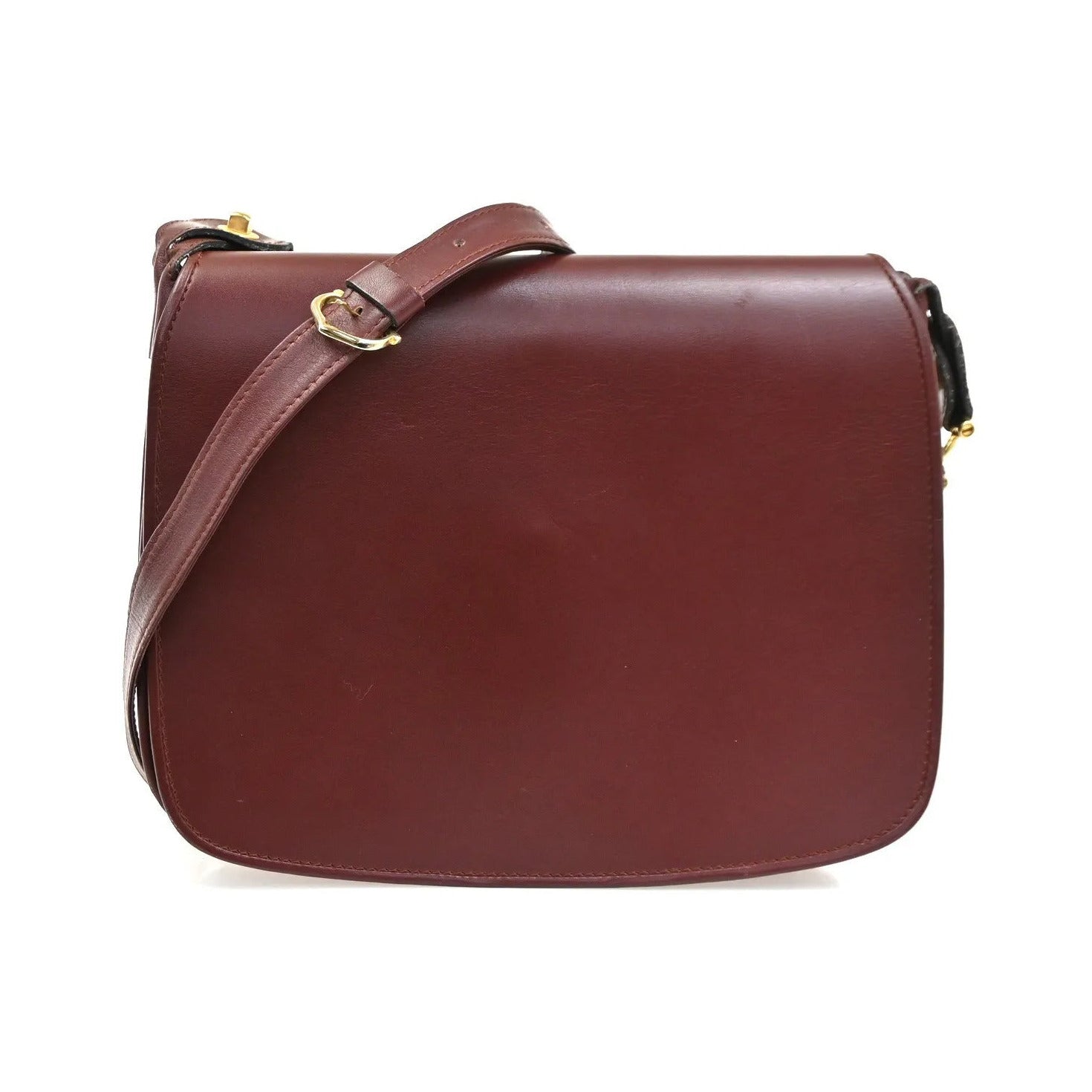 Cartier Must de Cartier Leather, Burgundy, Leather, Shoulder Bag