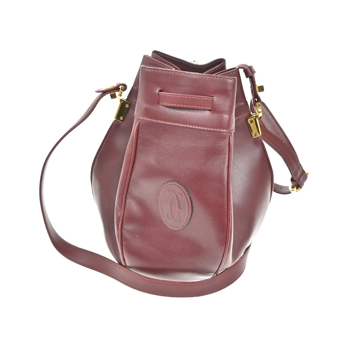 Cartier Must de cartier Leather, Red, Leather, Shoulder Bag