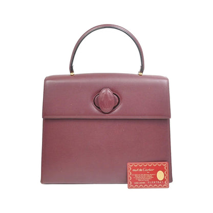 Cartier Must De Cartier Leather, Burgundy, Leather, Handbag