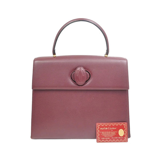 Cartier Must De Cartier Leather, Burgundy, Leather, Handbag
