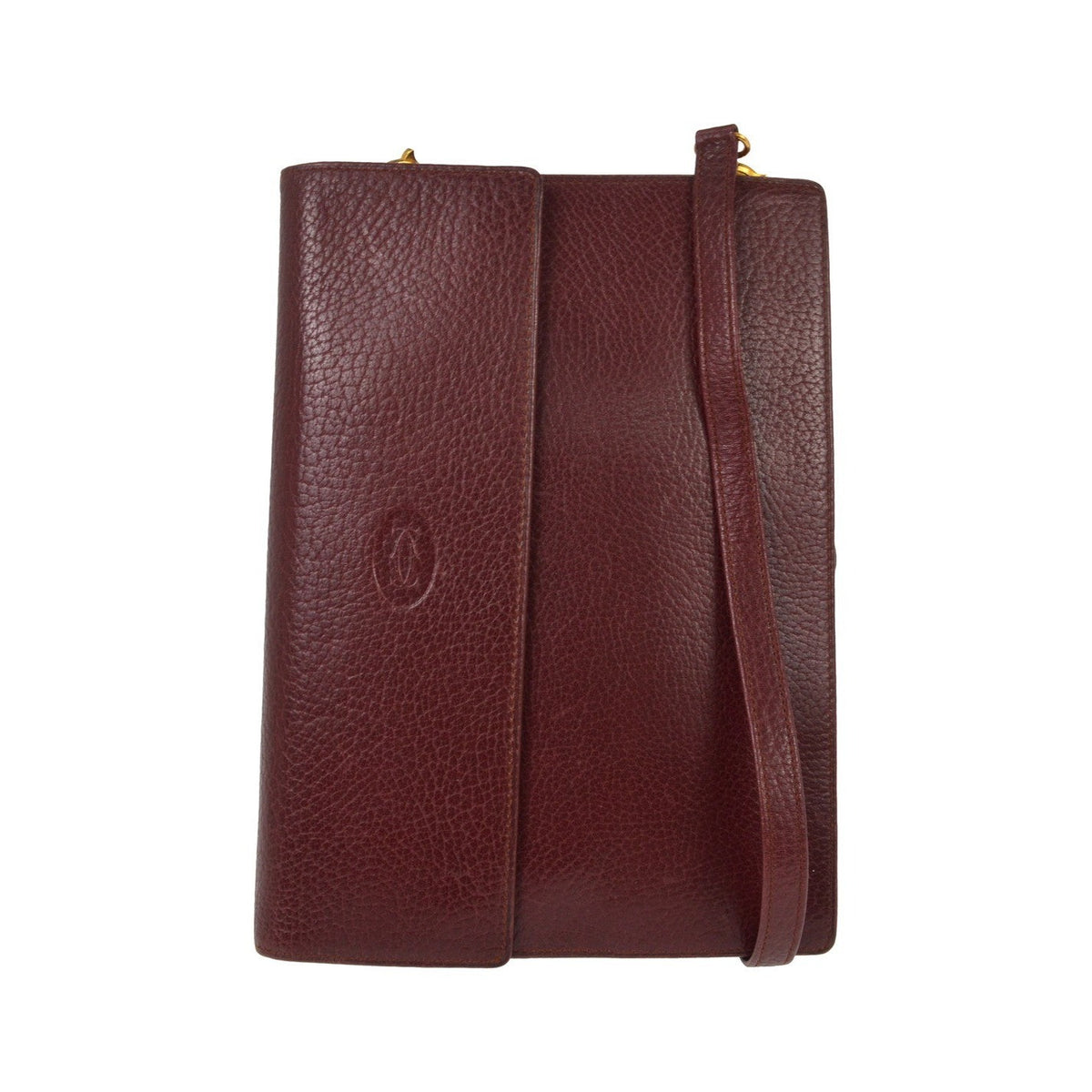 Cartier Must De Cartier Leather, Burgundy, Leather, Clutch