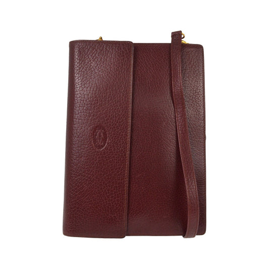 Cartier Must De Cartier Leather, Burgundy, Leather, Clutch