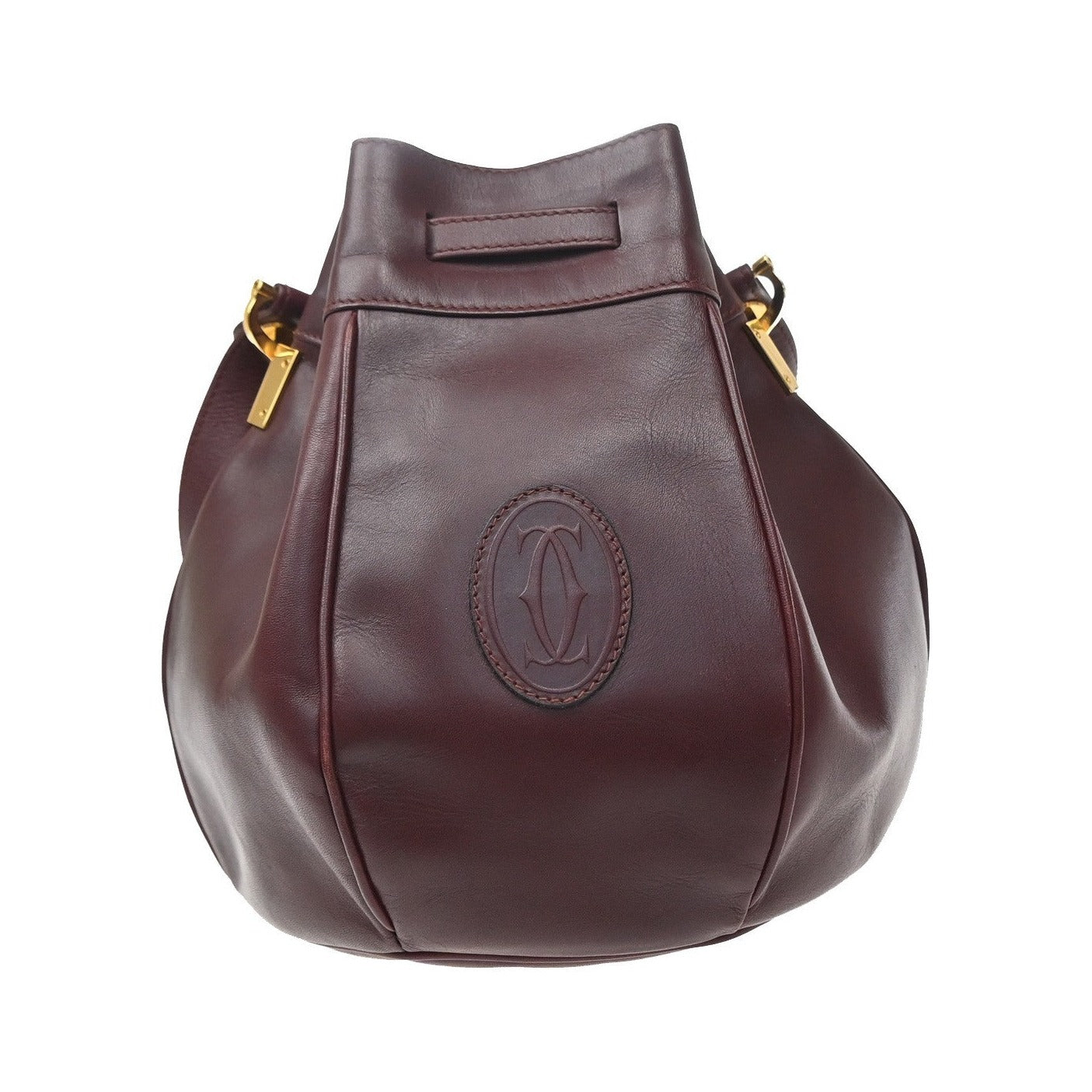 Cartier Must de cartier Leather, Burgundy, Leather, Shoulder Bag