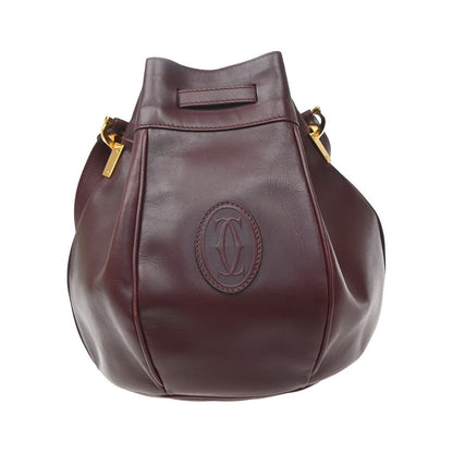 Cartier Must de cartier Leather, Burgundy, Leather, Shoulder Bag