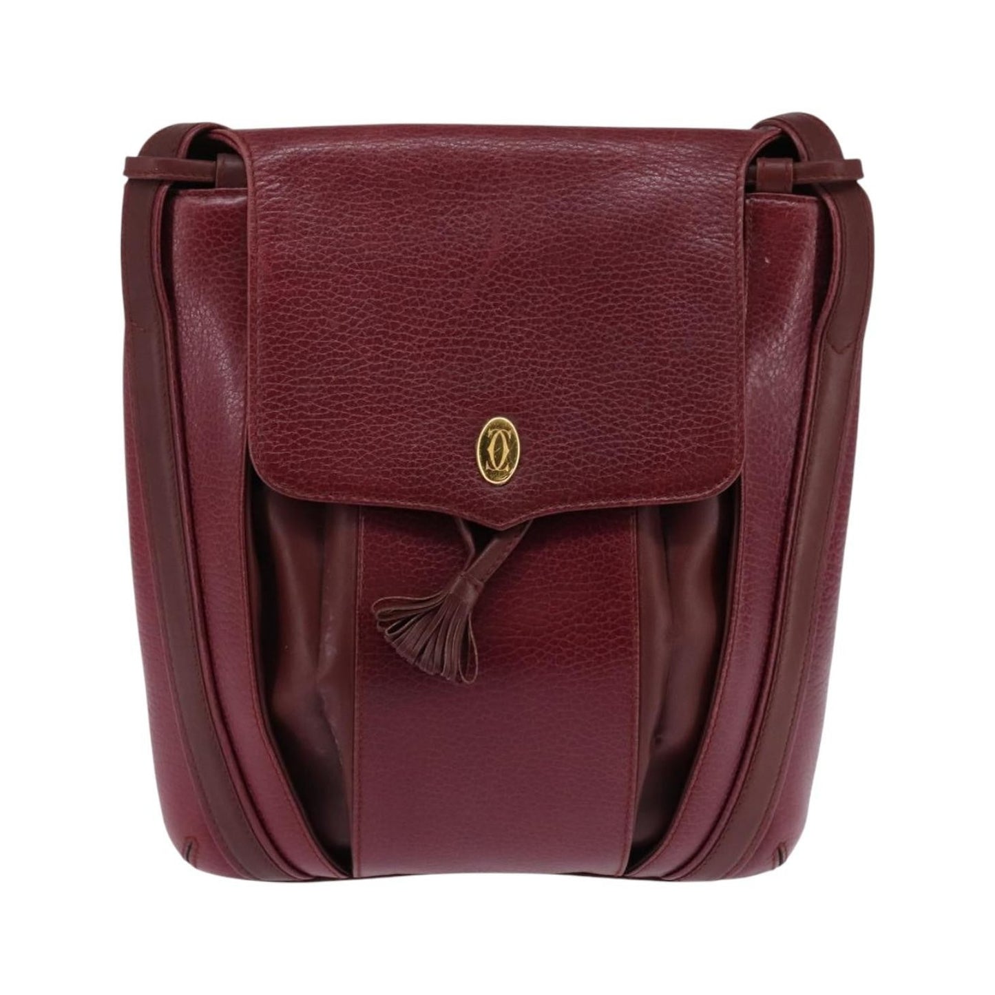 Cartier Must de Cartier Leather, Burgundy, Leather, Bag