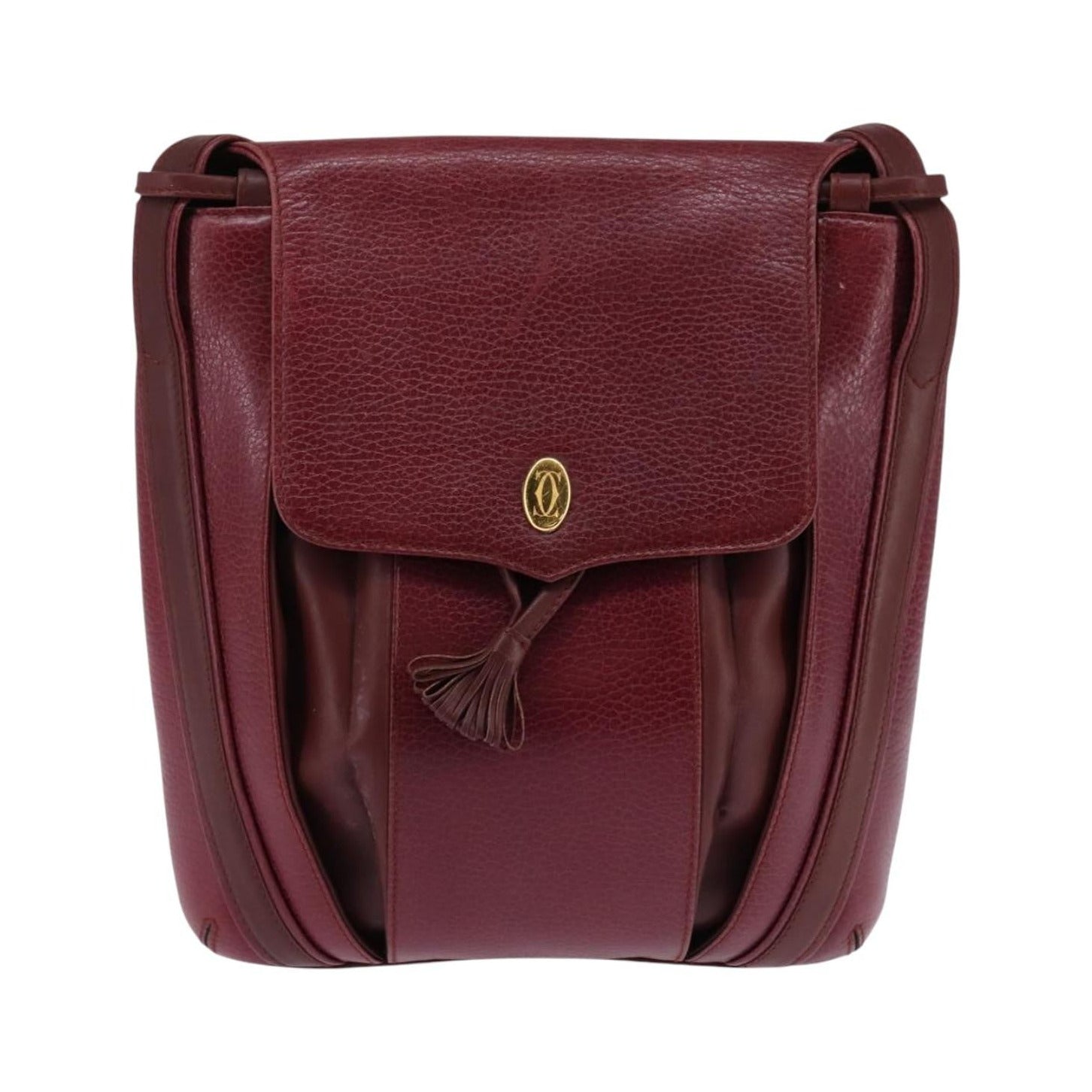 Cartier Must de Cartier Leather, Burgundy, Leather, Bag