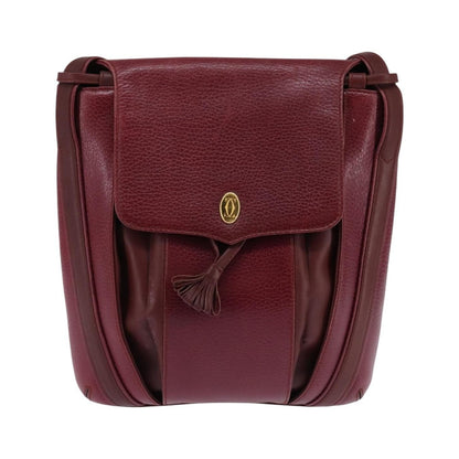 Cartier Must de Cartier Leather, Burgundy, Leather, Bag