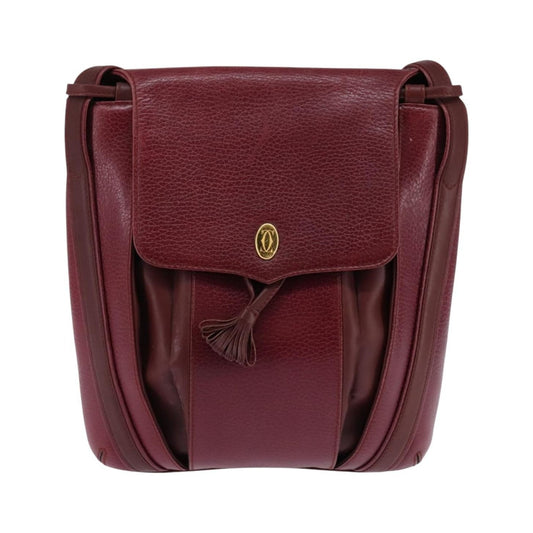 Cartier Must de Cartier Leather, Burgundy, Leather, Bag