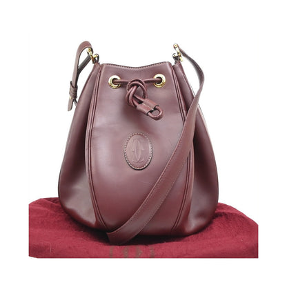 Cartier Must de cartier Leather, Burgundy, Leather, Shoulder Bag