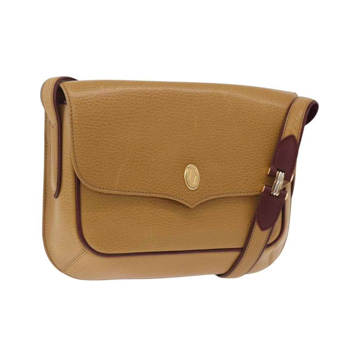 Cartier Must de Cartier Leather, Beige, Leather, Shoulder Bag