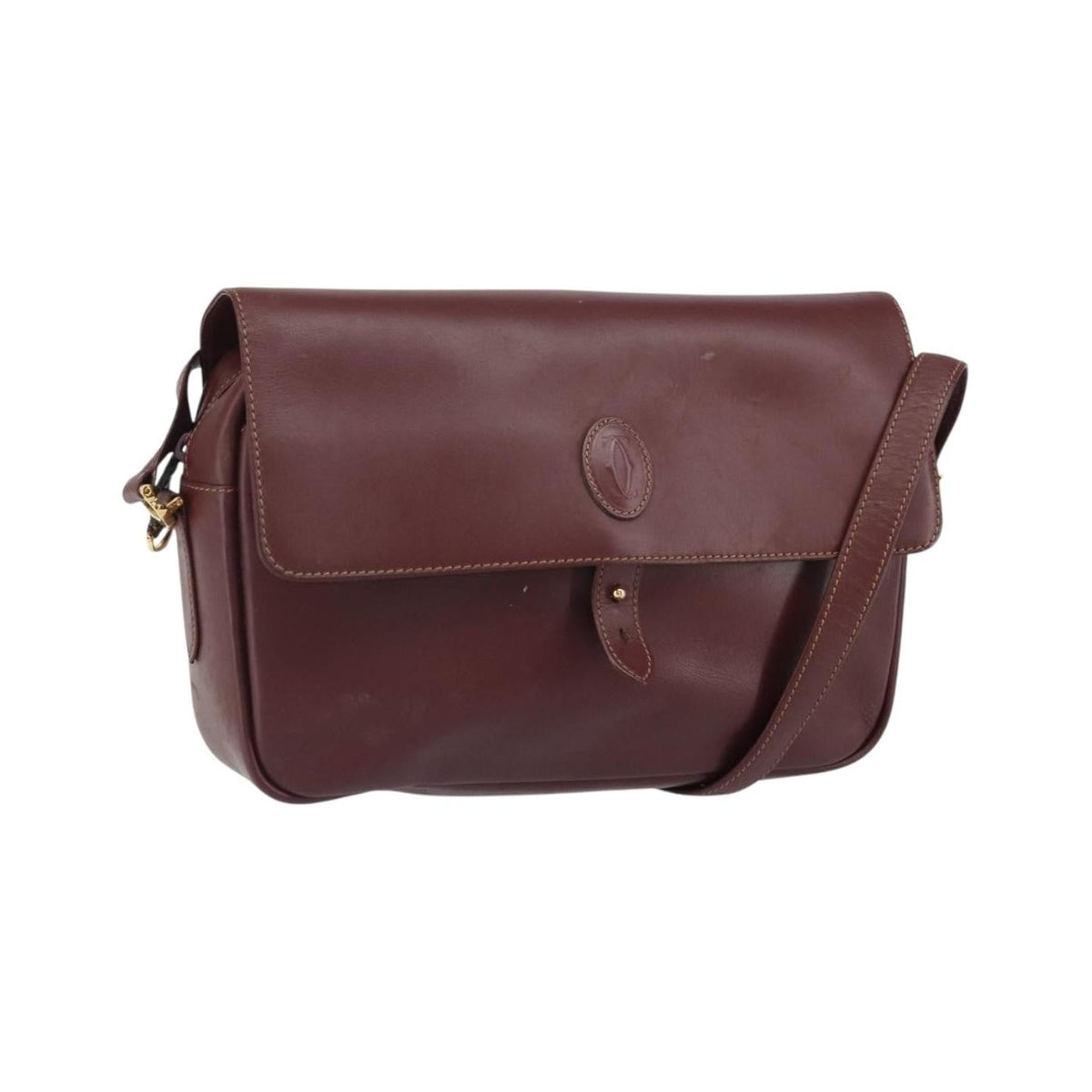 Cartier Must de cartier Leather, Burgundy, Leather, Shoulder Bag