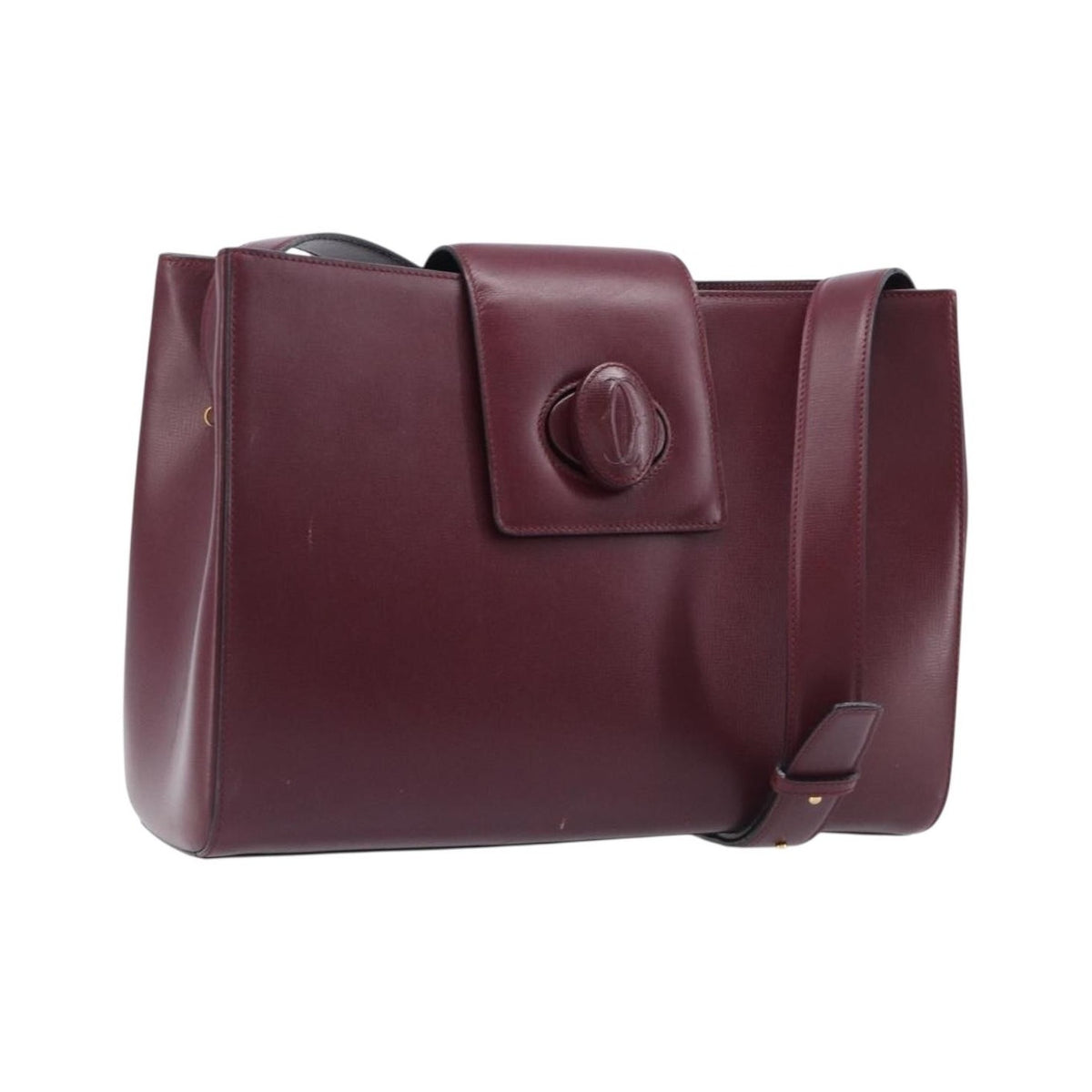Cartier Must de cartier Leather, Burgundy, Leather, Shoulder Bag