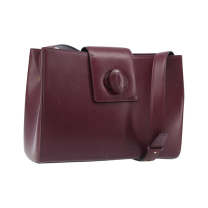 Cartier Must de cartier Leather, Burgundy, Leather, Shoulder Bag