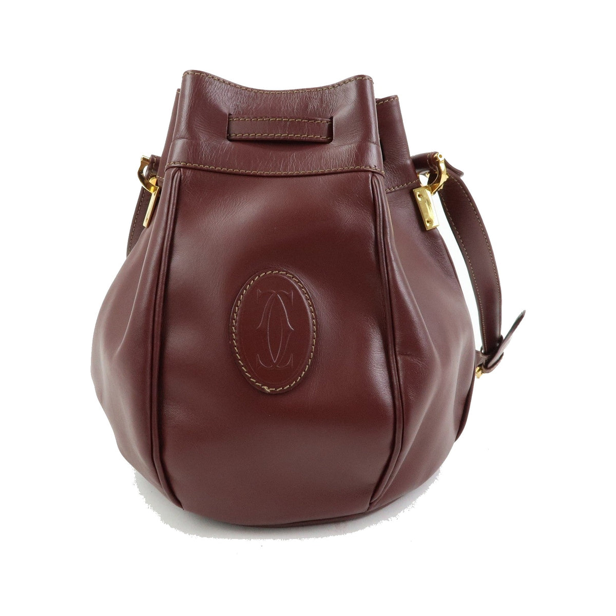Cartier Must de Cartier Leather, Burgundy, Leather, Shoulder Bag