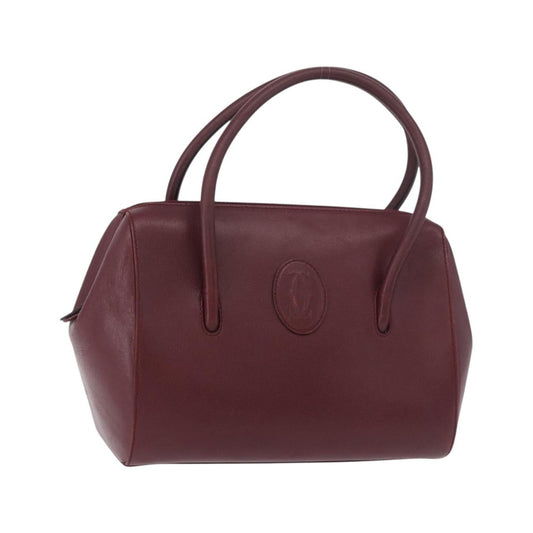 Cartier Must Line Leather, Burgundy, Leather, Handbag