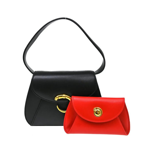 Cartier Panthère Leather, Black, Leather, Handbag