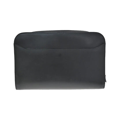 Cartier Pouch with a handle Box Calf, Black, Leather, Clutch