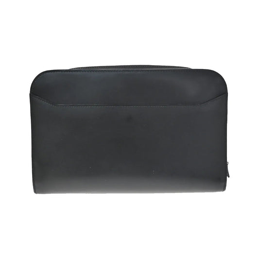 Cartier Pouch with a handle Box Calf, Black, Leather, Clutch