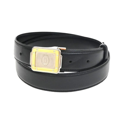 Cartier Santos Plaque Reversible Belt Leather, Black, Leather, Belt