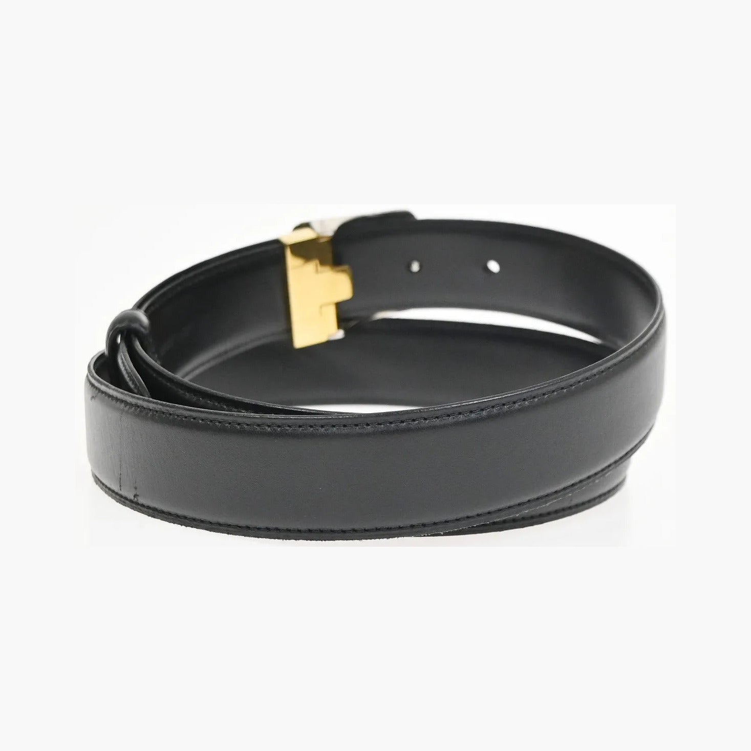Cartier Santos Plaque Reversible Belt Leather, Black, Leather, Belt