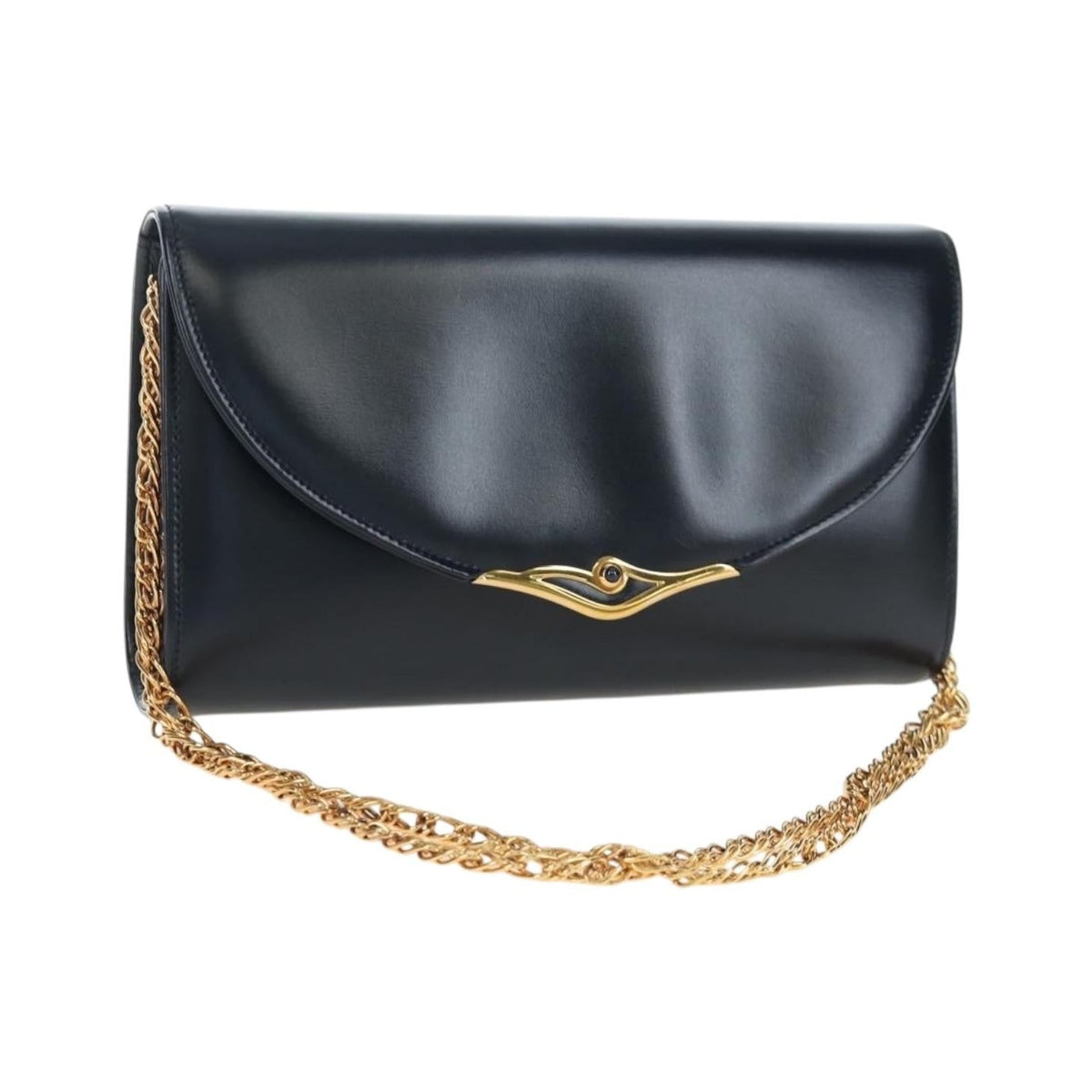 Cartier Sapphire Line Leather, Navy, Leather, Shoulder Bag