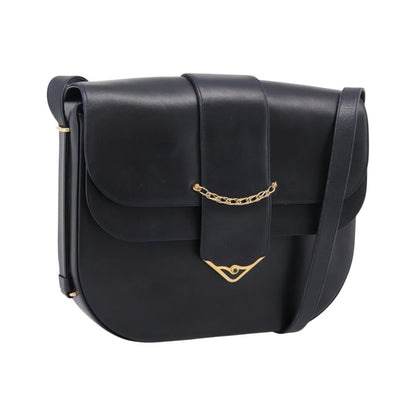 Cartier Sapphire Line Leather, Black, Leather, Shoulder Bag