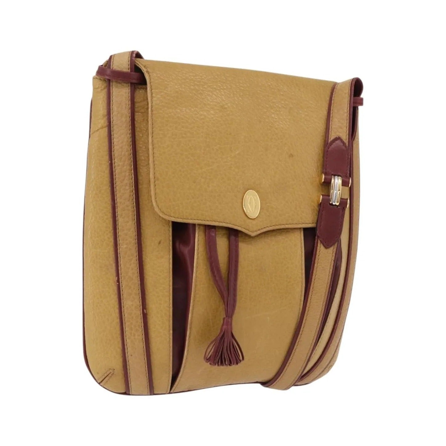 Cartier Tasseled Must de Cartier Leather, Brown, Leather, Shoulder Bag