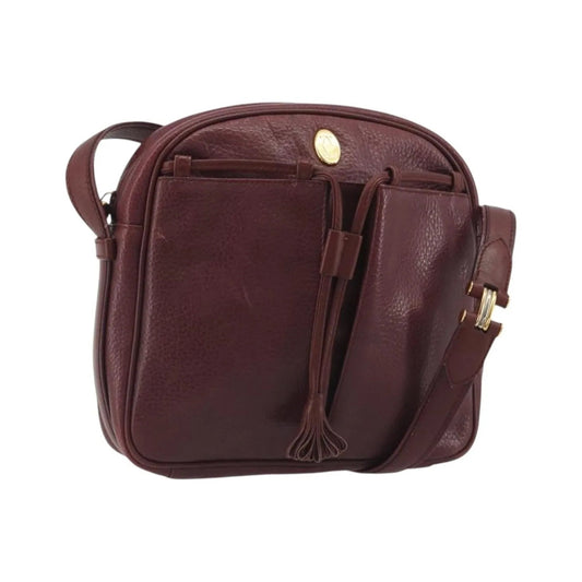 Cartier Tasseled Must de Cartier Leather, Burgundy, Leather, Shoulder Bag