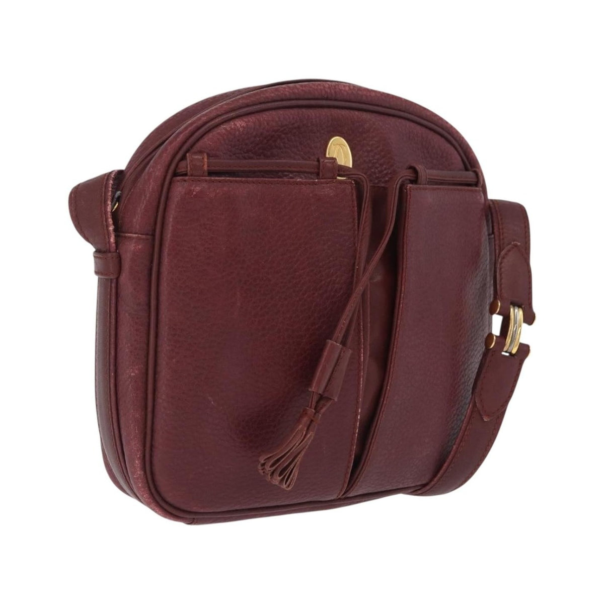 Cartier Tasseled Must de Cartier Leather, Burgundy, Leather, Shoulder Bag