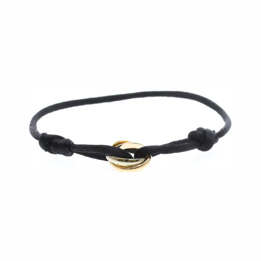 Cartier Trinity On Cord Silk Cord with 18K Tricolor Gold, Gold, Yellow Gold, Bracelet