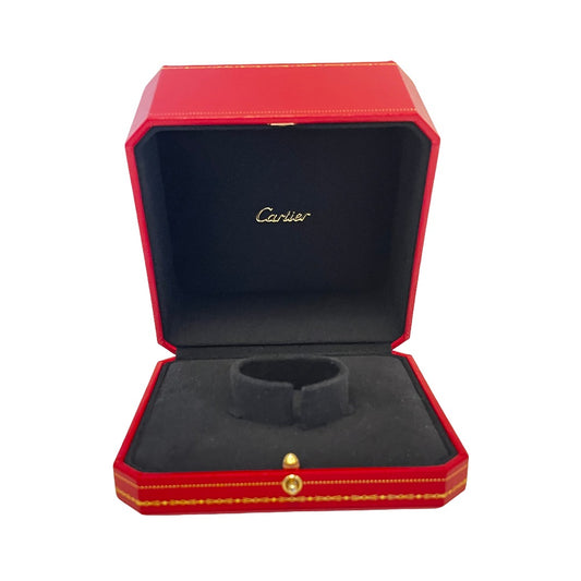 Cartier Vintage Jewellery Box. Finger Ring box, Red, Leather, Jewelry Set
